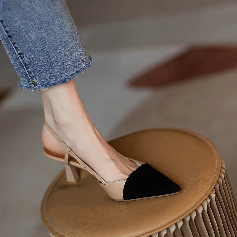 High Heels Summer 2024 New Arrival Fashion Buckle Pointed Heel Sandals Women Comfort Simplicity Stilettos Sandalias De Mujer