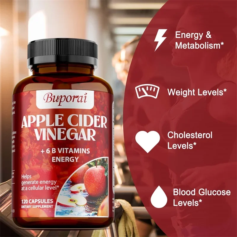 

Apple Cider Vinegar - Reduces Bloating & Constipation, Metabolism,Weight Management,Supports Cardiovascular and Digestive Health