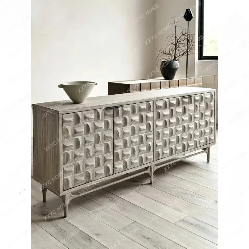 XX retro side cabinet geometric creative storage cabinet porch locker