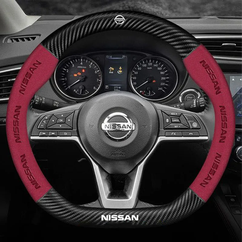 Funda de Volante de Gamuza para Nissan Qashqai, Kicks, March, Xtrail, Micra, Leaf, Qashqai J11, J10, J12, Armada, Juke y Accesorios