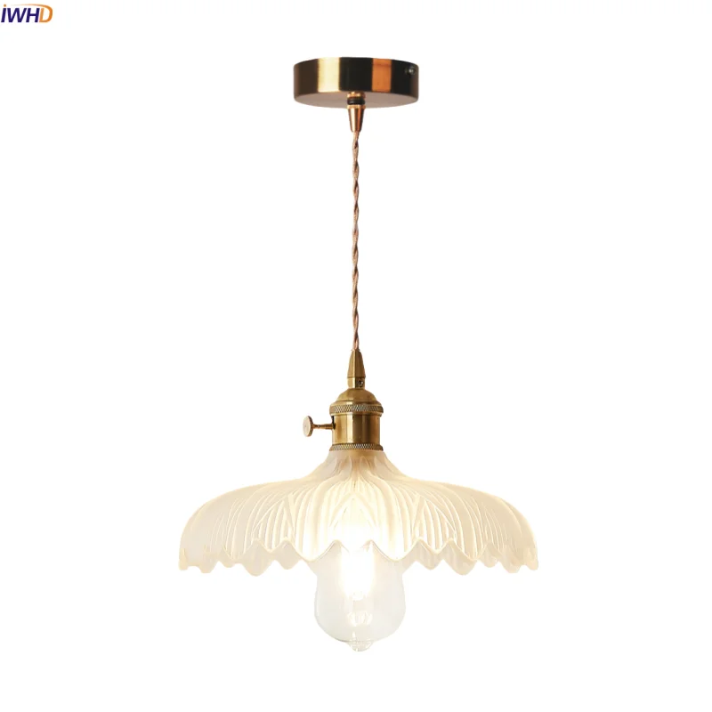 

IWHD Creative Glass LED Pendant Lamps For Bedroom Living Dining Room Decoration Copper Nordic Modern Hanging Light Luminaire