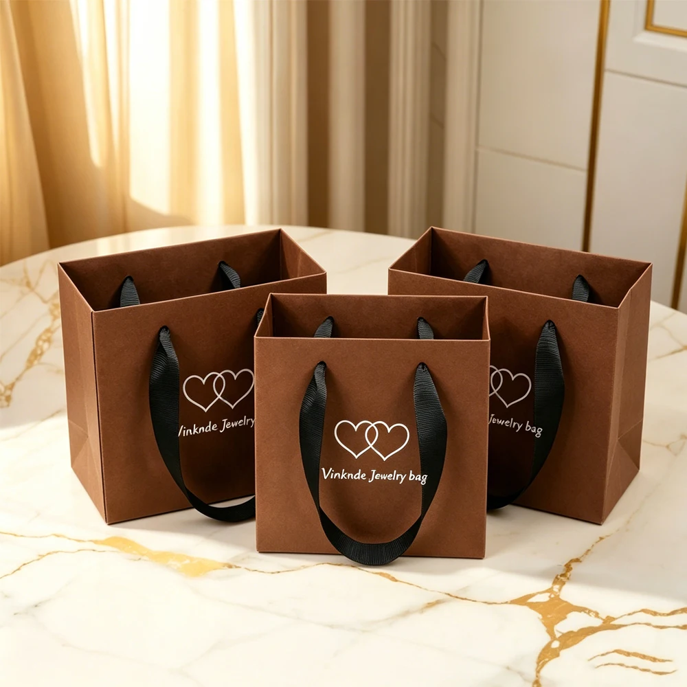 Custom Logo Jewelry Handbag Paper Lipstick Cosmetics Gift Packaging Bag Ring Earrings Necklace Jewelry Headphones Storage Sack