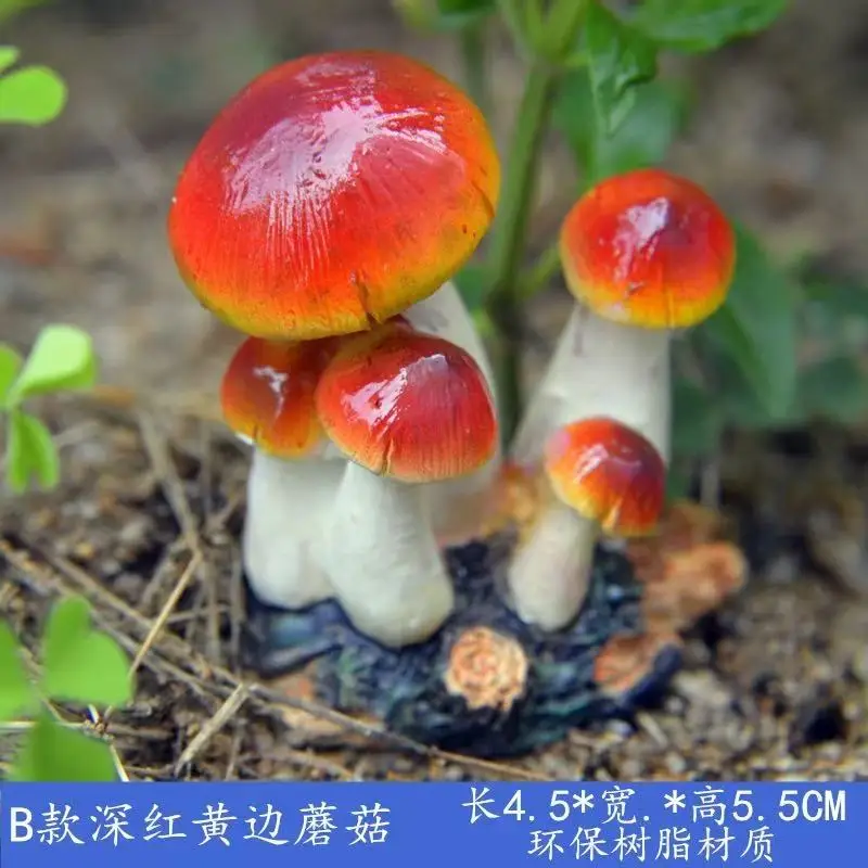 1 pc 8 cm Hohe Garten Hof Ornament Outdoor Garten Kunst Harz Pilz Tier Figurine Haus Garten Dekoration