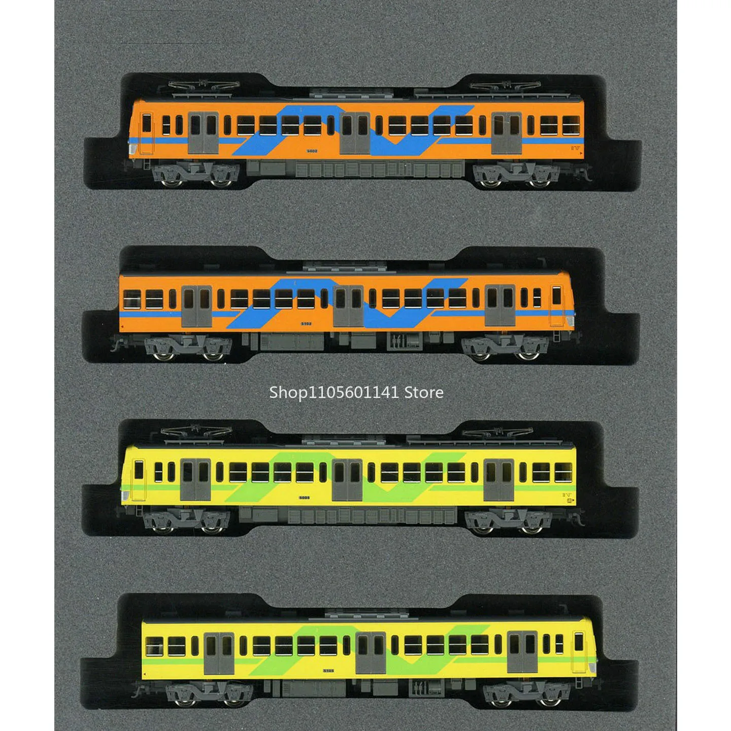 N Type KATO Train Model 1:160 Four Section 10-953 5000 Type Flow Iron Meteor Line Four Cars Collection Sand Table Display