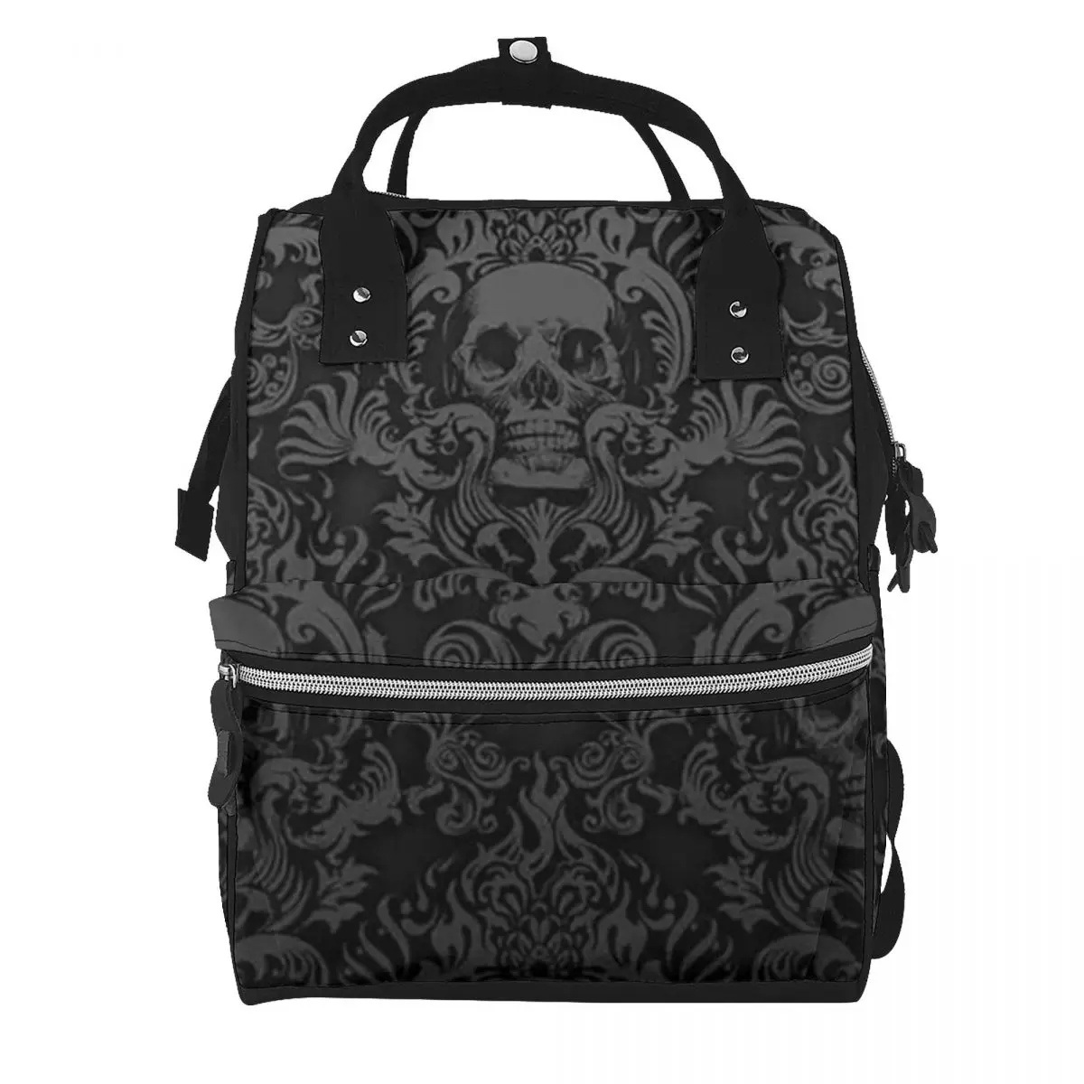 Victorian Gothic Black Skull Student Backpack School Bag Hiking Travel Daypack for Men Women Bookbag Shoulder Bags