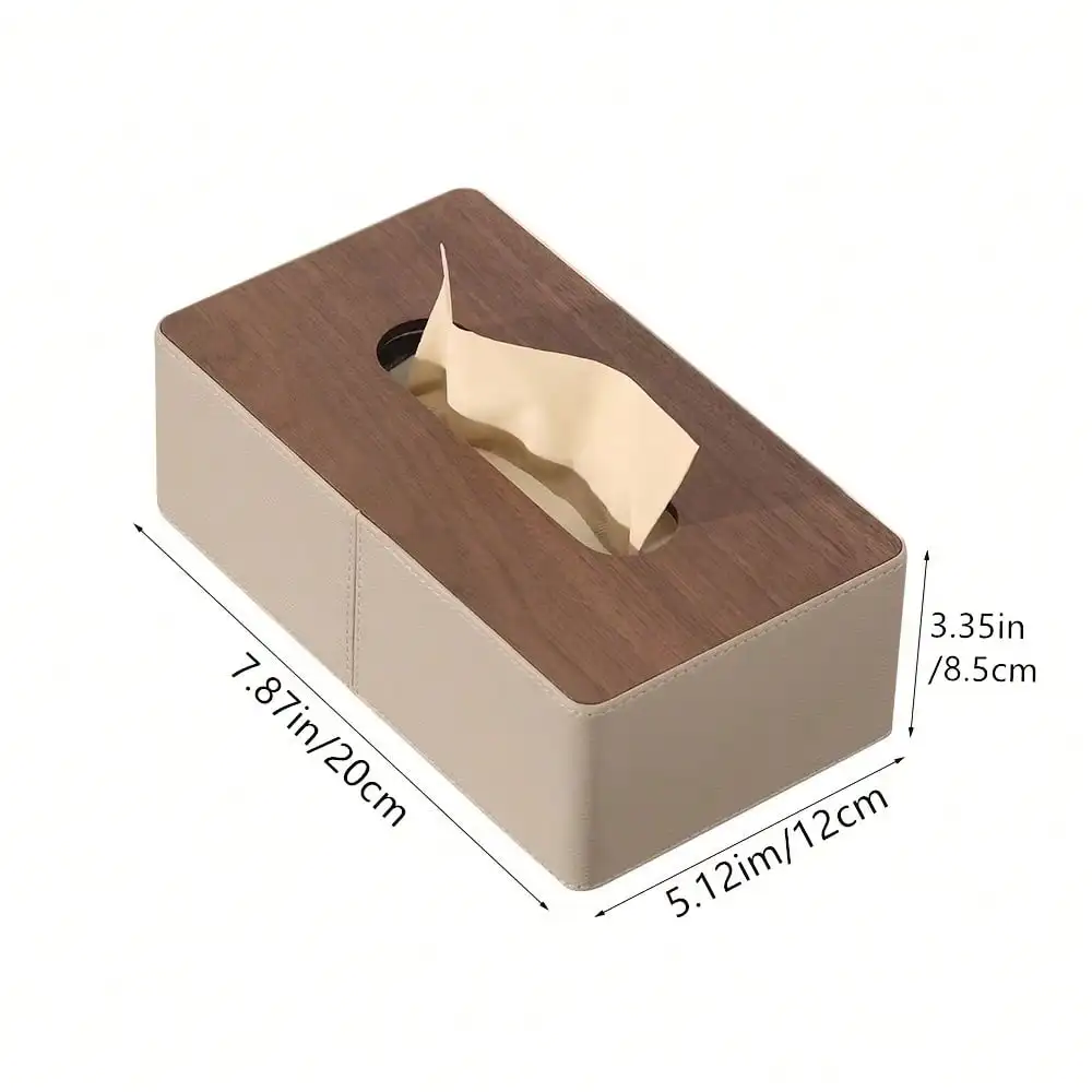 

1pc Neutral PU Leather Tissue Box Holder, Durable Desktop Napkin Storage Case, Stylish Leather Texture Tissue Dispenser, Multifunctional Household Organizer Box, Decorative Tabletop Accessory For Home Bedroom Living Room Office Daily Use