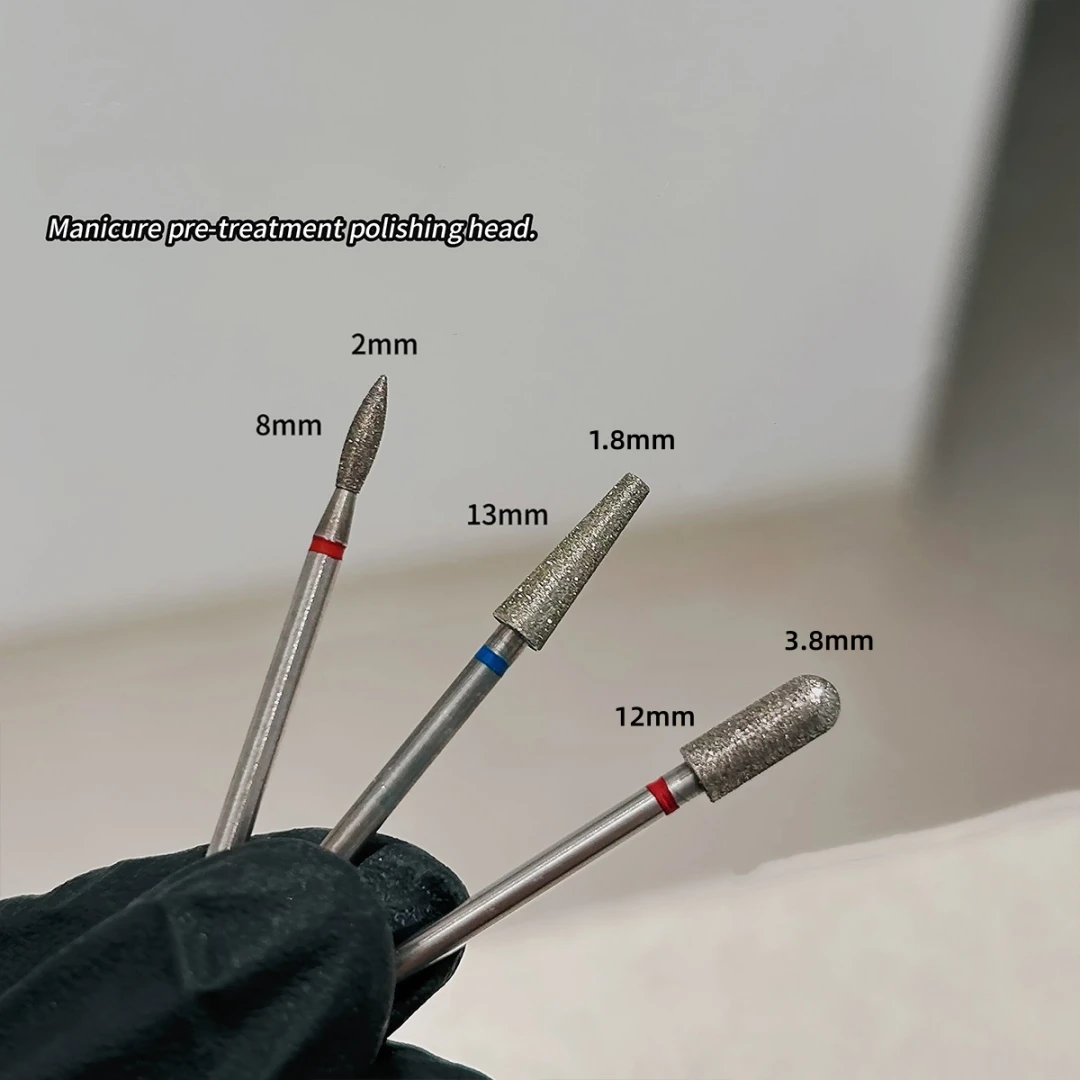 3개입 불꽃 모양 다이아몬드 네일 드릴 비트 세트 큐티클 클린 버 제거용 매니큐어 드릴 네일 액세서리
