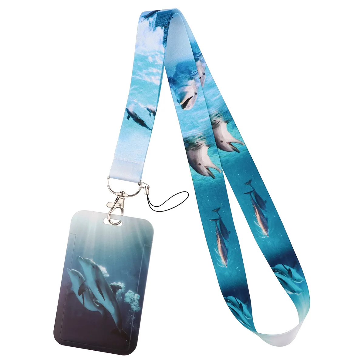 D1363 Cartoon Dolphin Lanyard for Key Neck Strap Lanyard Card ID Badge Holder Key Chain Key Holder Keyring Accessories Gift