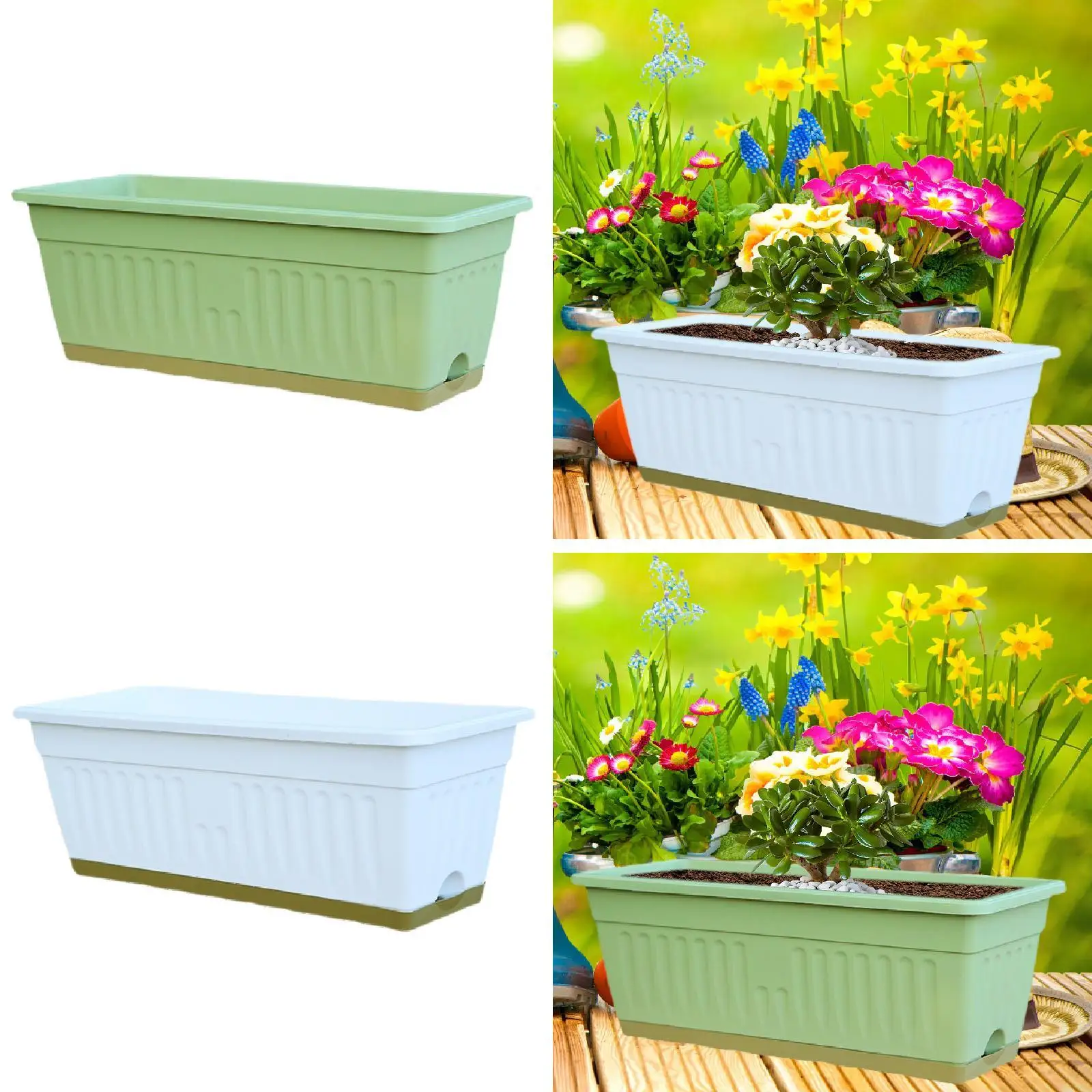 

Window Box Planter Decoration Vegetable Box Countryside Plant Holder Flower Pot for Nursery Garden Outside Vegetable Office