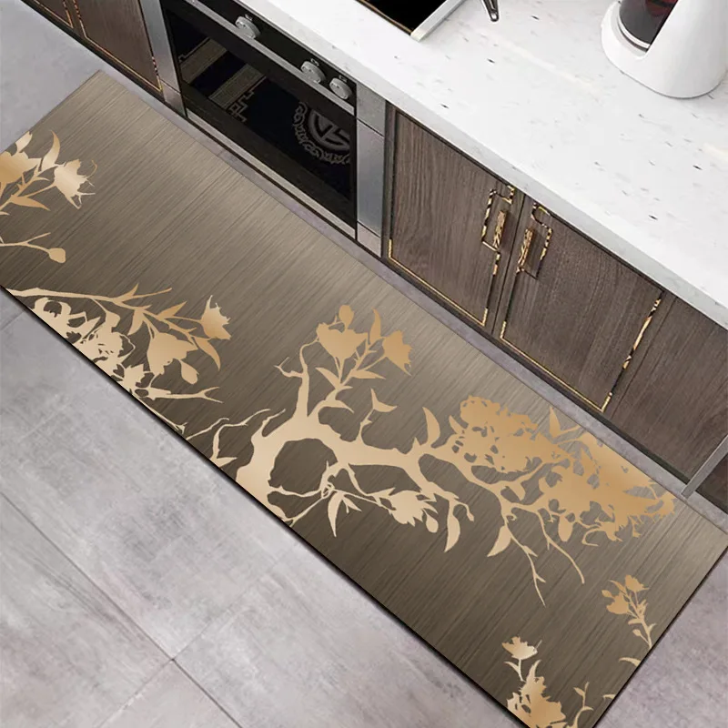 VIKAMA Crystal Velvet Rug Modern and Simple, Water Absorbent, Easy to Clean, Kitchen and Bathroom Vanity Door Mat, Home Decor