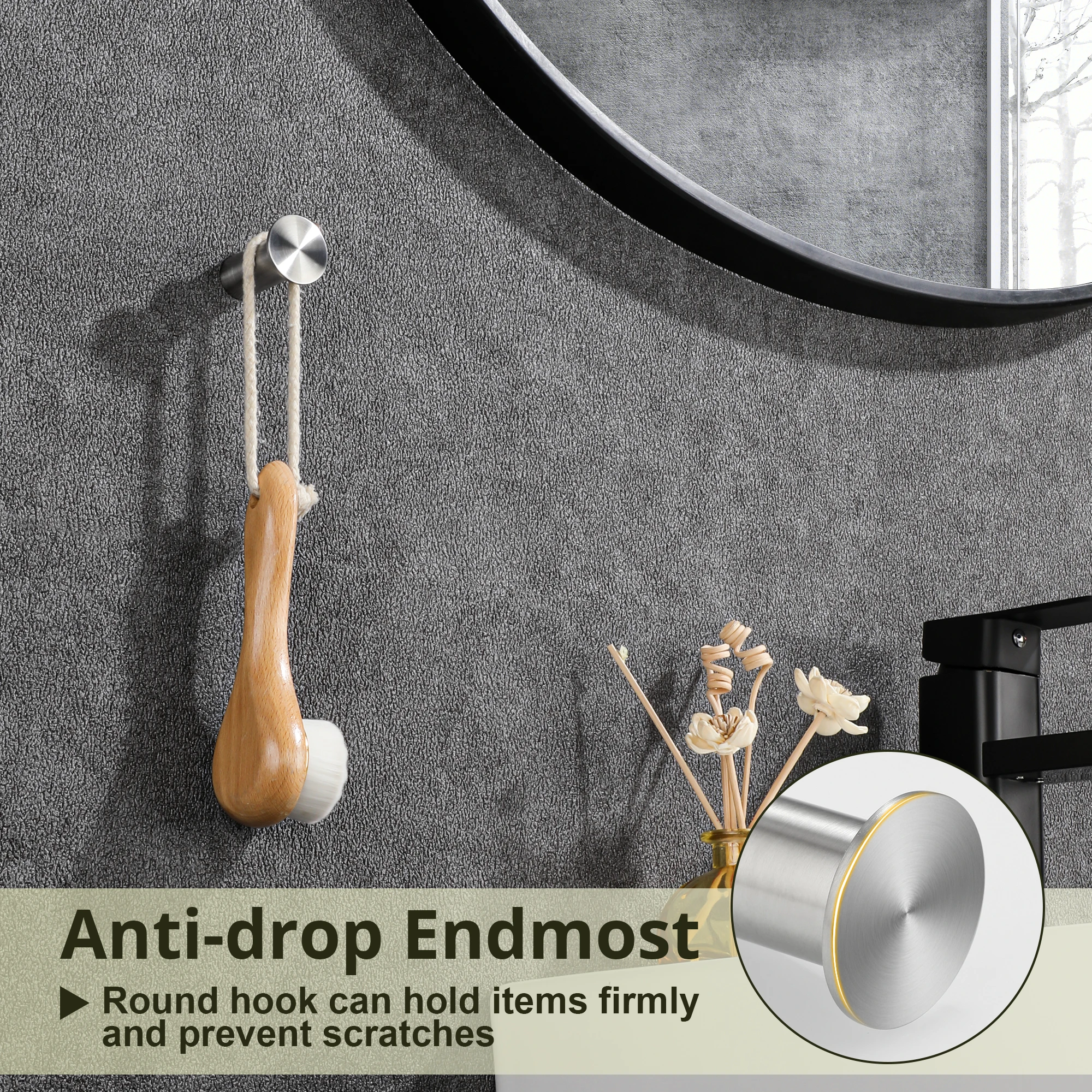 4pcs Stainless Steel Robe Hook Wall Hook Towel Hook for Bathroom Kitchen Garage Heavy Duty Wall Mounted Kitchen Hardware