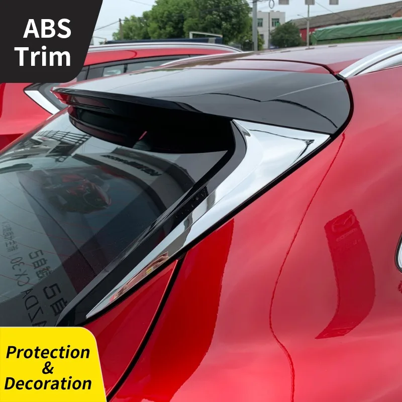 

1 пара световых полосок заднего окна багажника для Mazda CX-3 2020, треугольная отделка на заднем окне, Стайлинг автомобиля из АБС-пластика