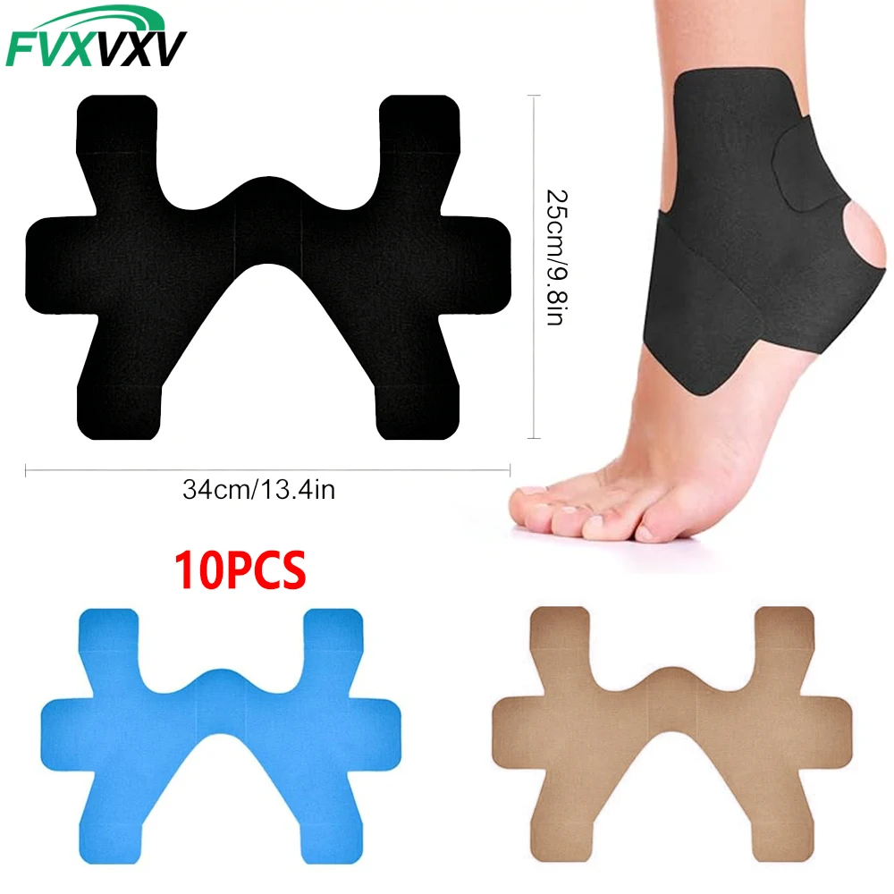 Precut Kinesiology Ankle Tape,10 Pcs,Prevent Ankle Sprain,Sports,Elastic Athletic Tapes,Breathable Kinetic Tapes for Daily use