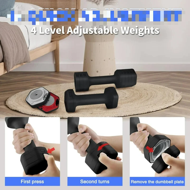 AQAdjustable Dumbbells - 2 lb 3lb 4lb 5lb Free Weights Set Home Gym Equipment Workouts Strength Training for Women,Men