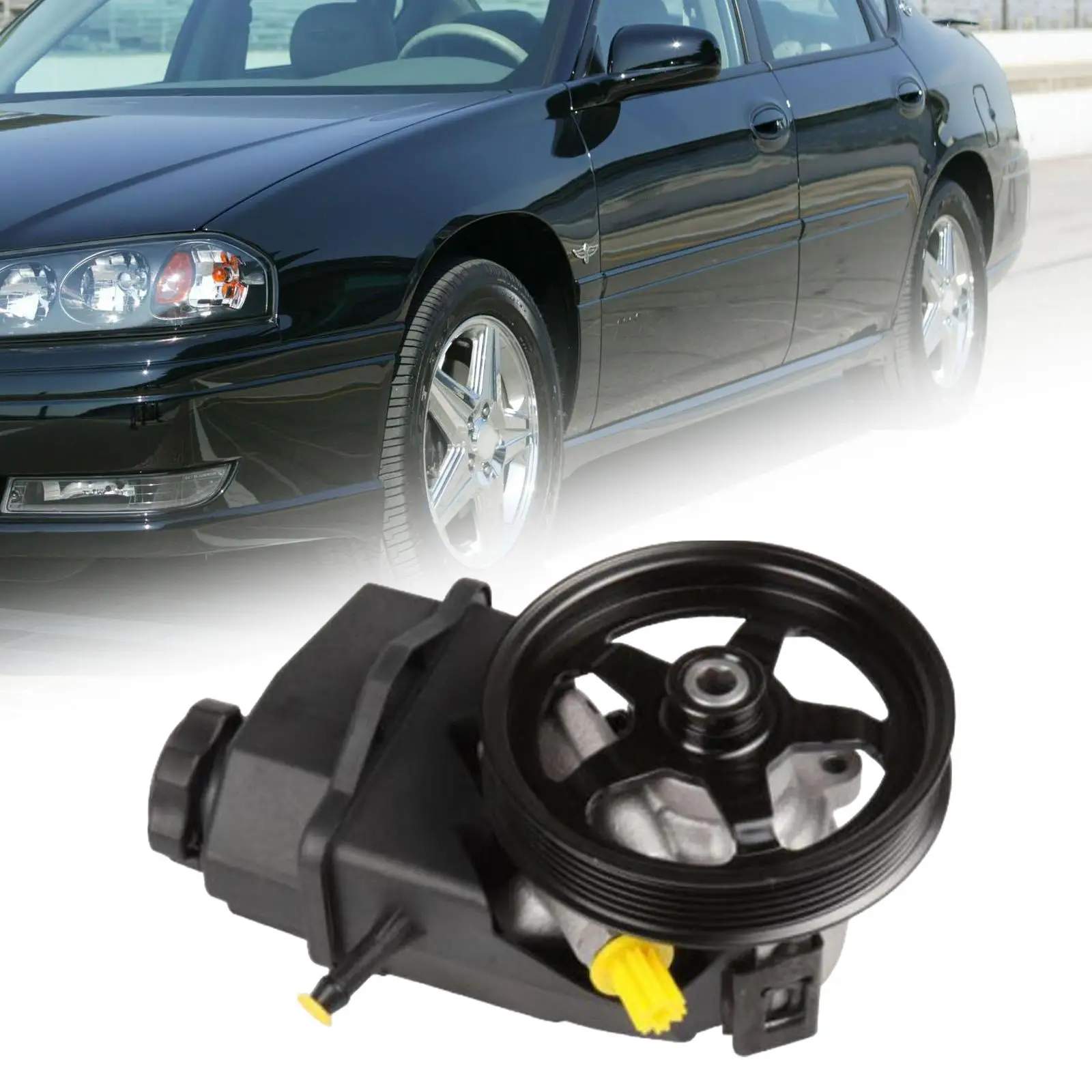 Power Steering Pump Replacement with Reservoir Metal Construction Black for Chevrolet Monte Carlo V6