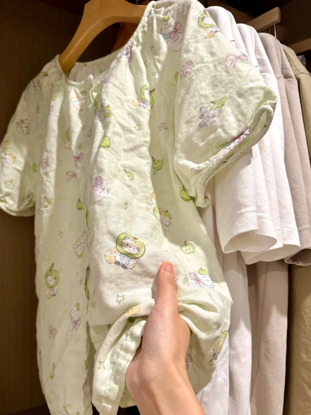 

Pure Cotton Baby Sleepwear Short Sleeve Home Clothes Set for Women Double Layer Gauze Summer New Style Sweet Cute Style