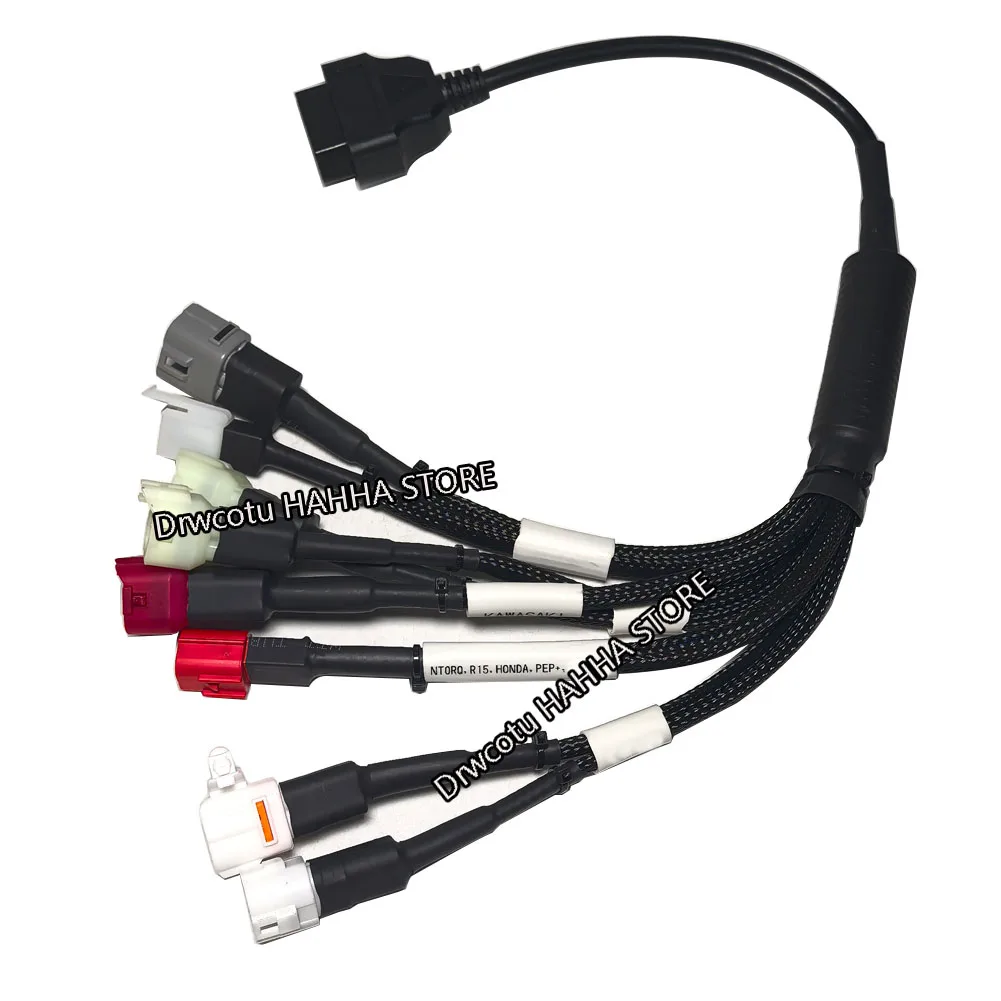 For Yamaha Suzuki Kawasaki Honda BS6 8in1 Bike Cable OBD One-to-many Extension Wire Compatible with Euro 4 MotorcycleTest Cable