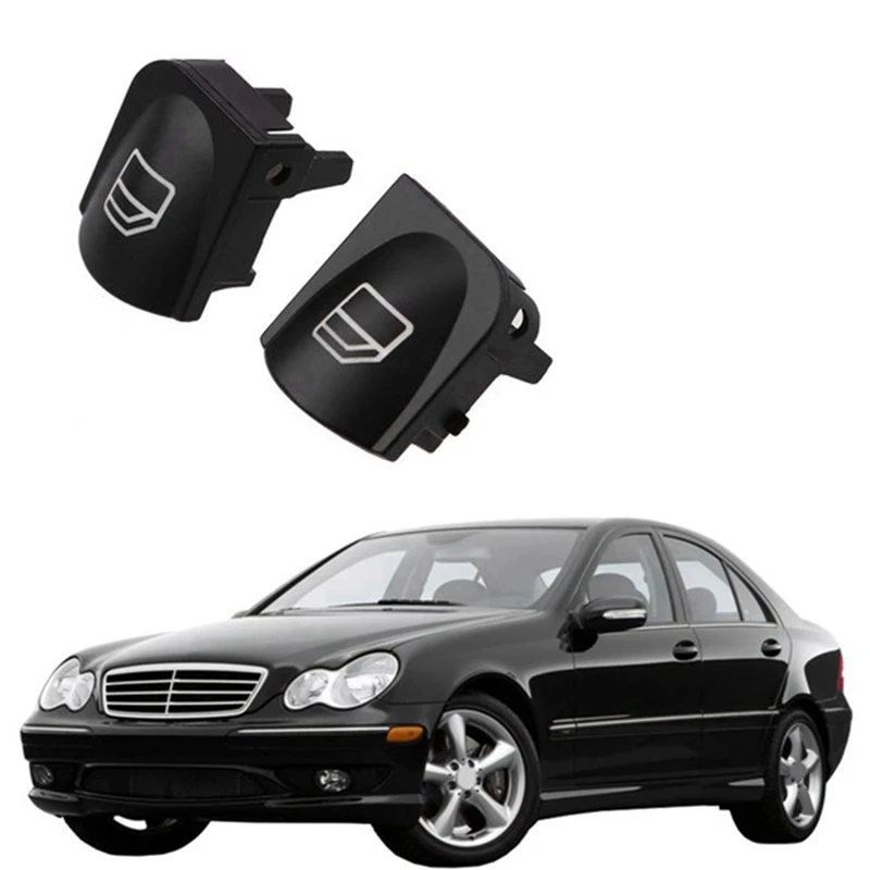 Window Switch Button Covers For Mercedes Benz W203 W208 C Clk Class Front Left+Right Window Switch Repair Button Caps