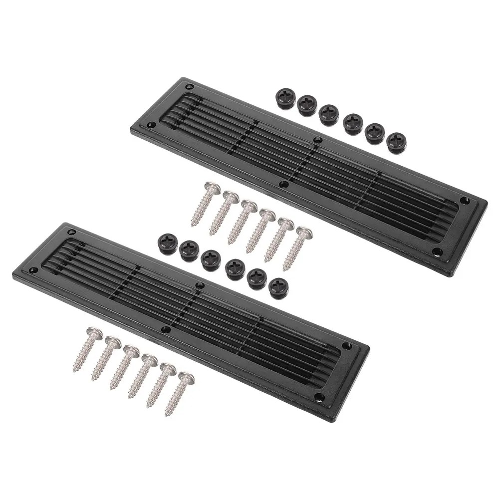 2 pcs Black Metal Louvered Grill Cover For Central Air Conditioning Floor Ventilation Grille Rv Bus Trailer Outlet Adjustable