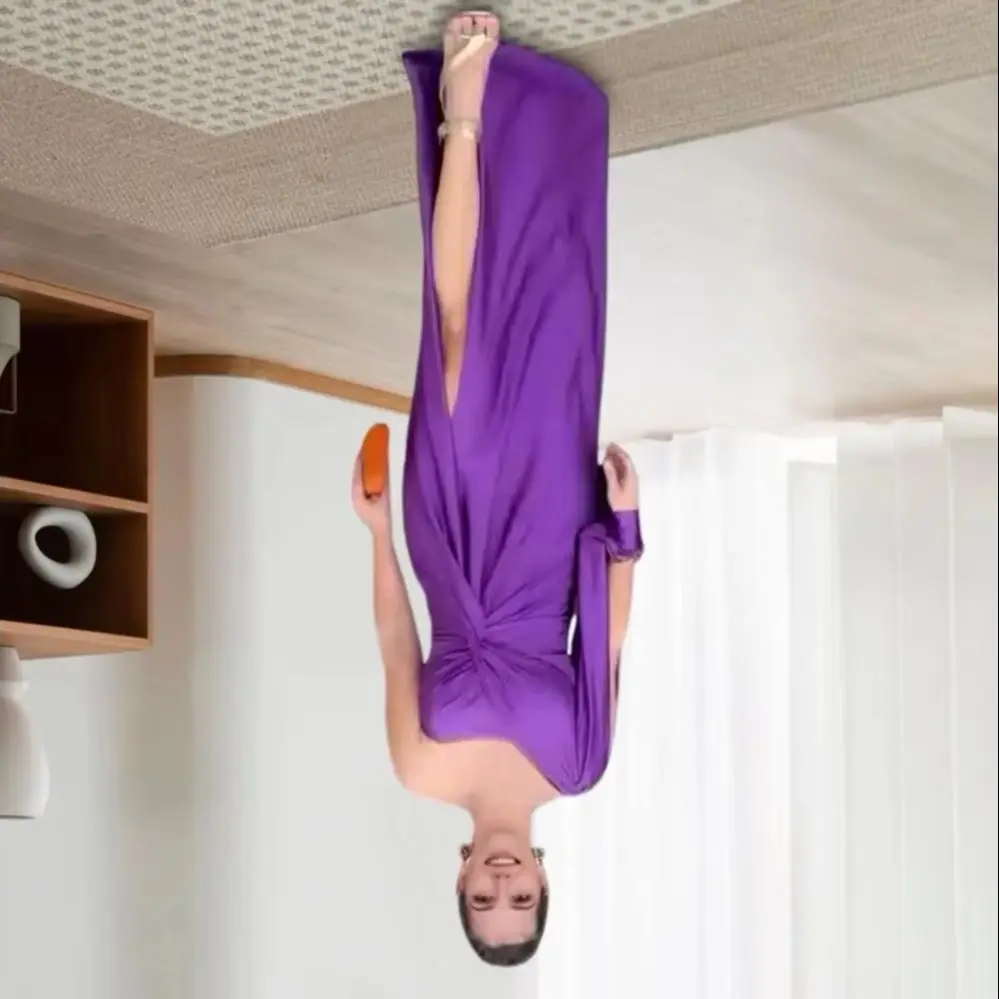 

Lady Evening Dress One Shoulder Single Open Sleeve Split Hem Solid Color Slim Waist Pleated Knot Decor Solid Color Prom Cocktail