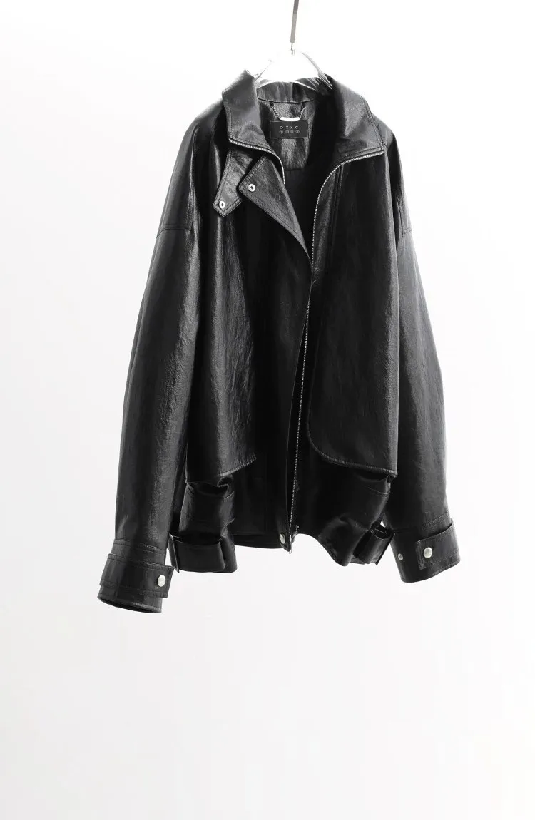 Cool and Stylish~ Motorcycle Leather Jacket Pu Trendy Retro Top Women's Short Leather Coat Autumn 2026