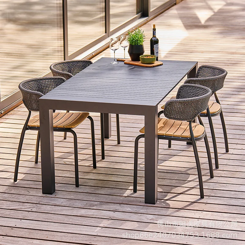 

HYS outdoor leisure tables and chairs rattan villa courtyard balcony open-air garden outdoor waterproof and sunscreen furniture