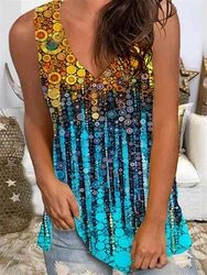 Summer Flower 3D Print Vest Women's Fashion Floral Streetwear Tank Tops Sleeveless V-Neck Female Ladies Camisole Woman Clothing