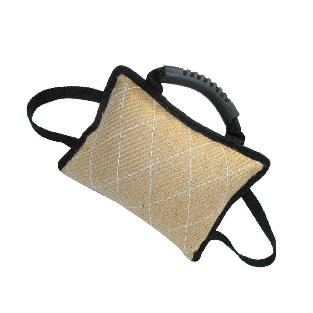 

Dog Bite Pillow Heavy Duty Linen Anti-Slip Handles Training For Puppies Adult Dogs Outdoor Tug Of War Pet Interactive