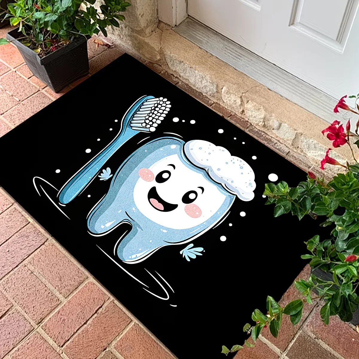 1pc Cute Tooth & Gum Floor for - Soft Machine-Washable with Adorable Dental, Suitable for, Bathroom, Bedroom  Durable Mat