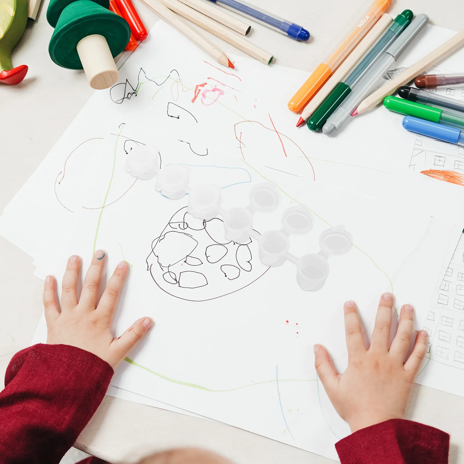 

Empty 30pcs Set Transparent Light Weight Paint Cup Pots for Art Craft Watercolor Storage Organizer