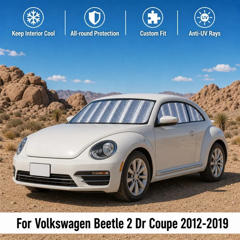 For Volkswagen Beetle 2 Dr Coupe 2012-2019 Full Set Car Window Sunshades UV Block Privacy Heat Insulated Foldable Car Curtain