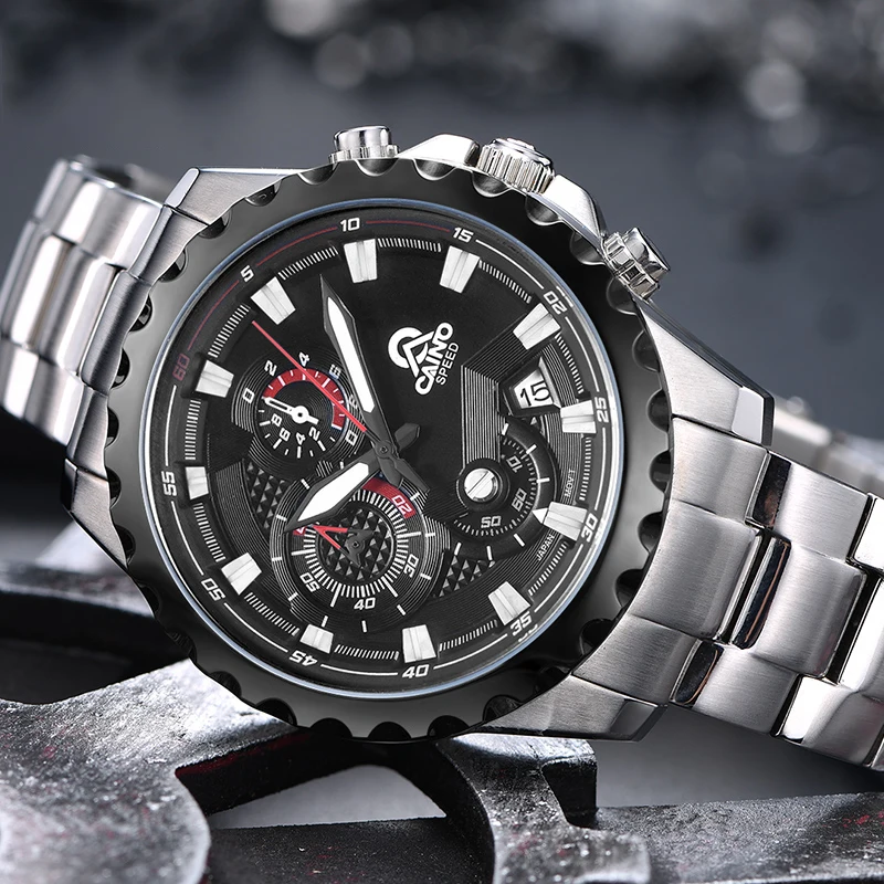 

44mm man Watches 308 Chronograph Men's Sport Panda Three Eyes Quartz Big dial Watch Sapphire Stainless Steel waterproof swimming