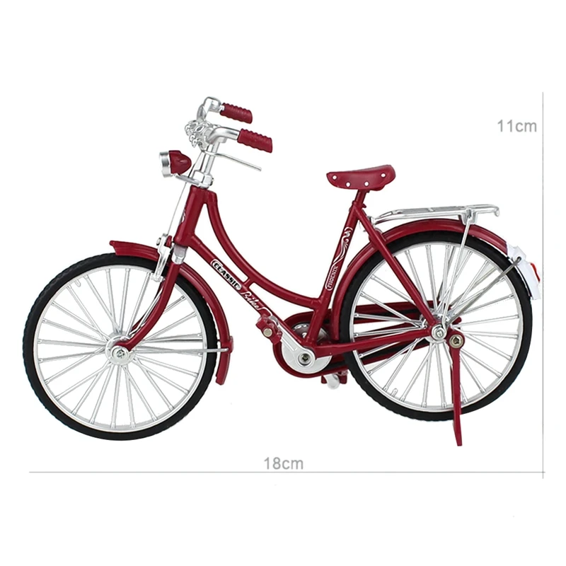 Mini bicicleta modelo de aleación 1:10, bicicleta de montaña con dedo de Metal fundido a presión, bicicleta Retro, juguete coleccionable para adultos y niños