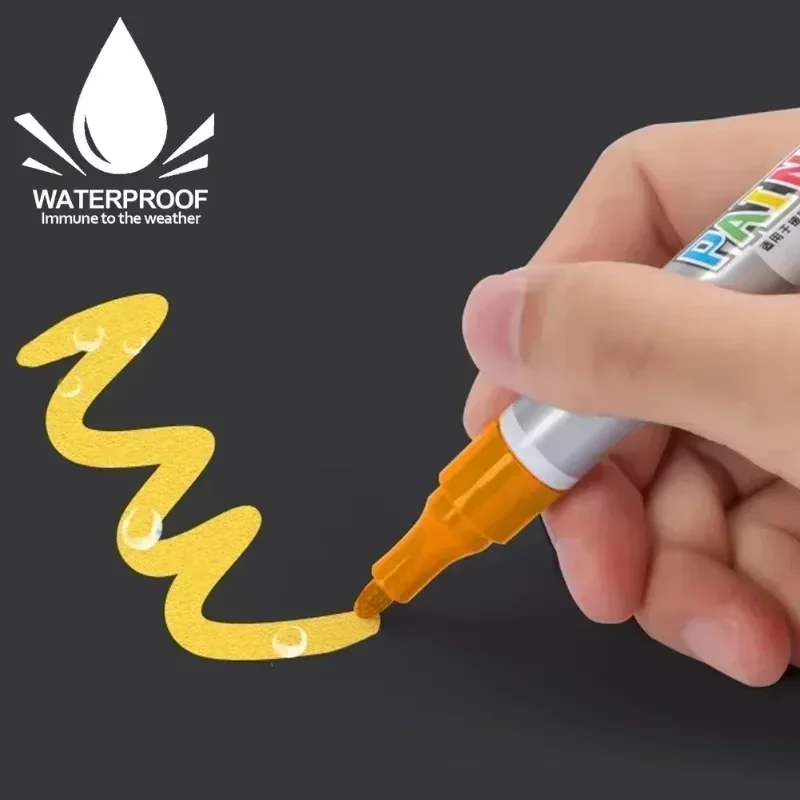 Waterproof Car Paint Scratch Repair Brush Pen Automotive Black White Silver Red - Tire Tread Care Water Marker Pen view 6