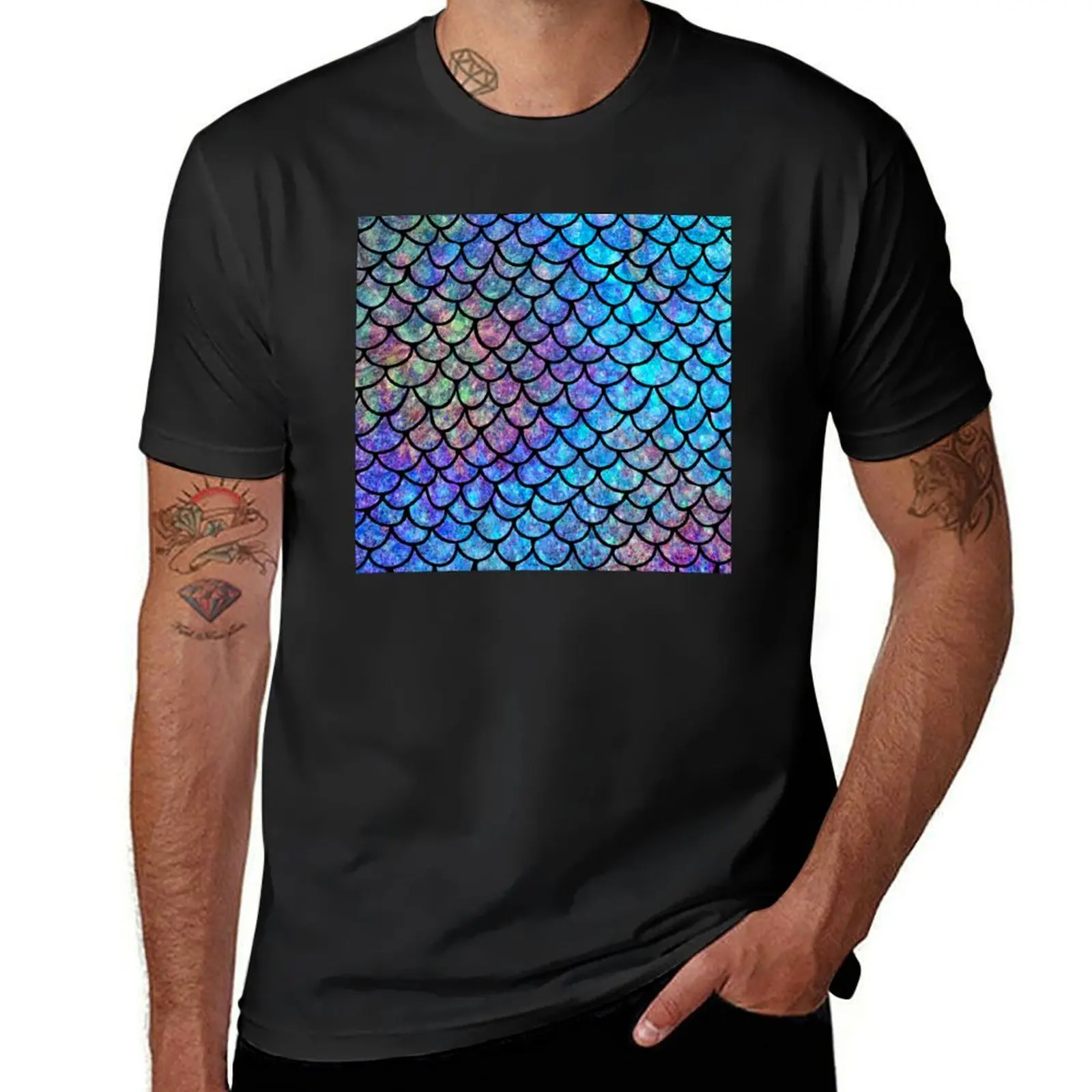 Colorful Mermaid scales T-Shirt Short sleeve tee plus sizes graphics t shirt men