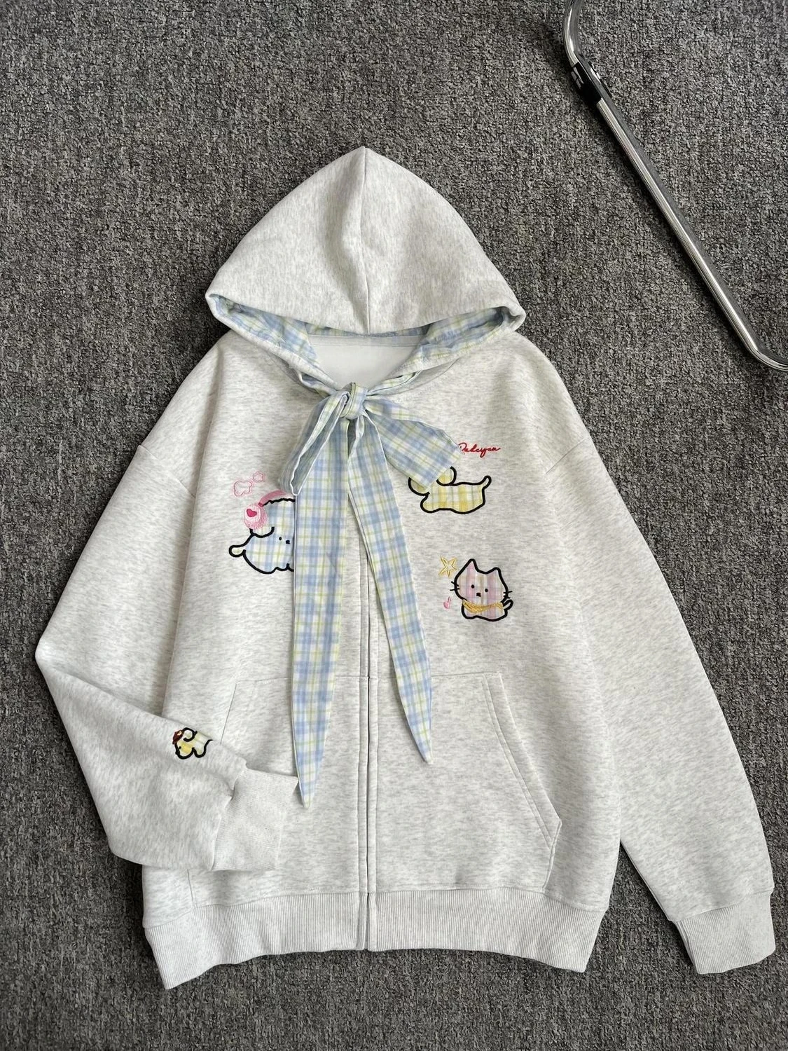 

Japanese Cartoon Jacket Coats Women Autumn Hoody Y2k Clothing Aesthetic Grunge Pocket Sweatshirt Hoddies Preppy Style