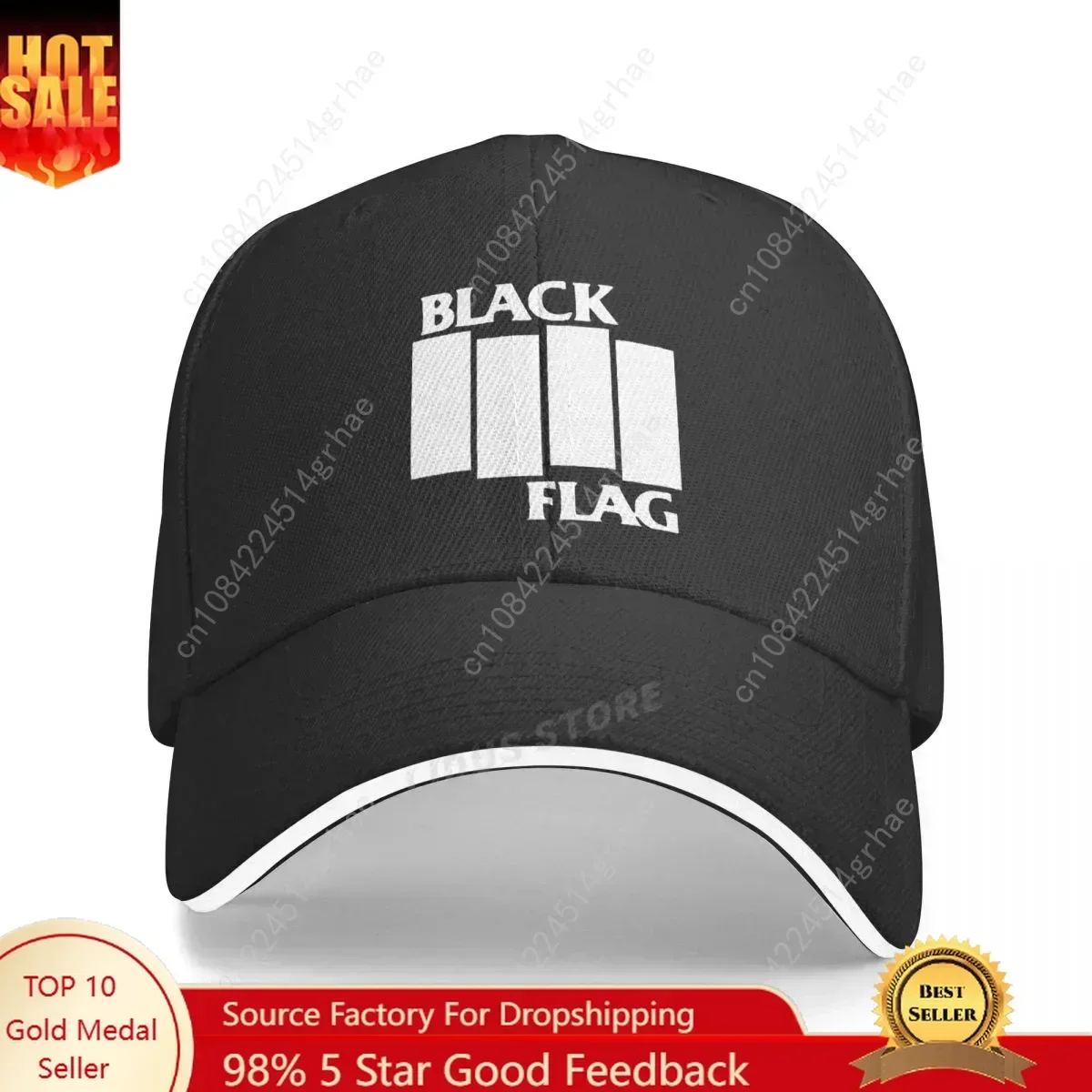 

BLACK FLAG Pure Punk Rock Band Baseball Cap Summer Men Hip Hop Hat 100% Cotton Unisex Adjustable Black Flag Cap