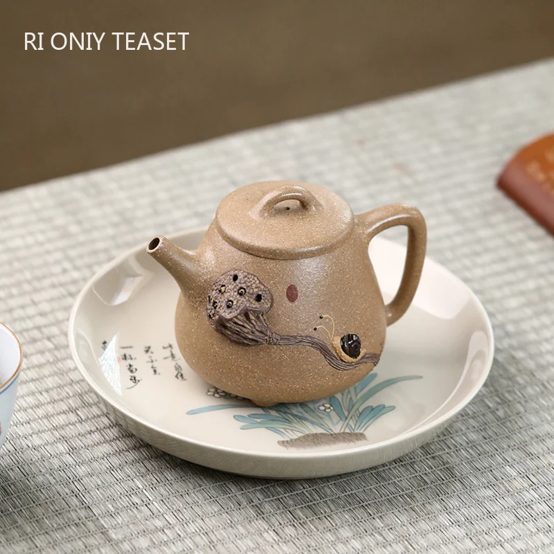 230ml Chinese Yixing Purple Clay Teapots Creative Handmade Lotus Seed Tea Pot Beauty Tea Infuser Kettle Tradition Zisha Tea Set