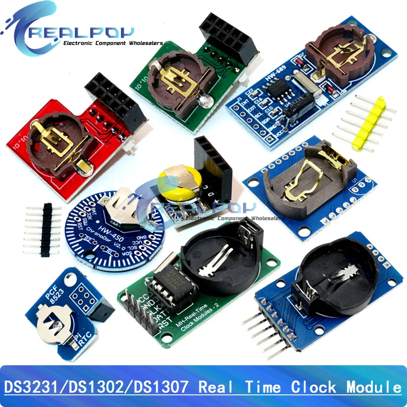 DS1302 / DS1307 / PCF8563 / DS3231 AT24C32 I2C IIC Memory 3.3V-5V Real Time Precision RTC Clock I2C Module DS3231SN for Arduino