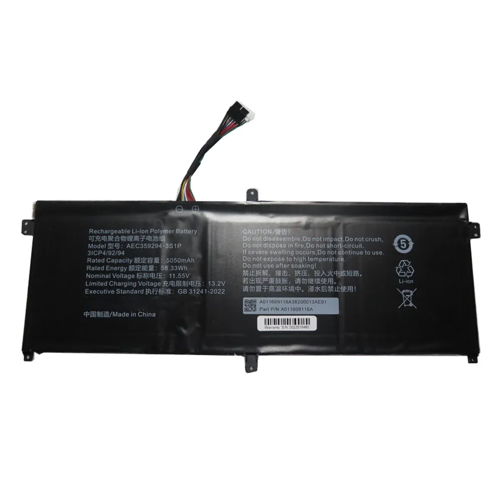 Laptop Battery For AEC359294-3S1P 11.55V 5050MAH 58.33WH