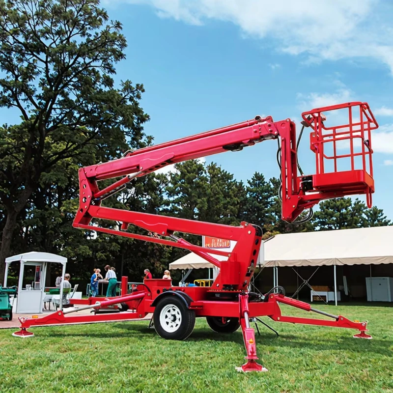 Customized Boom Man Lift Telescopic Articulated Boom Lift Diesel Tow Behind Cherry Picker Articulated Boom Lift for Sale