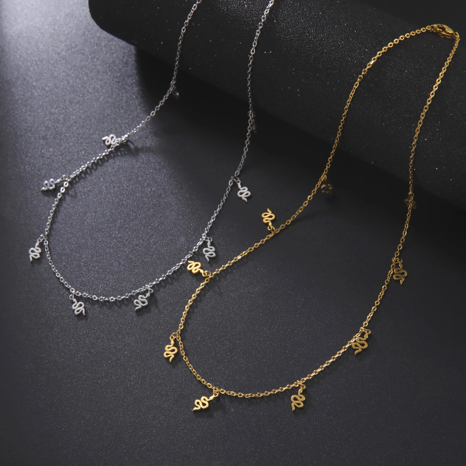 Stainless Steel Meniscus Star Pendant Fashion Tassel Choker Necklace for Women Charm Jewelry 2022 New