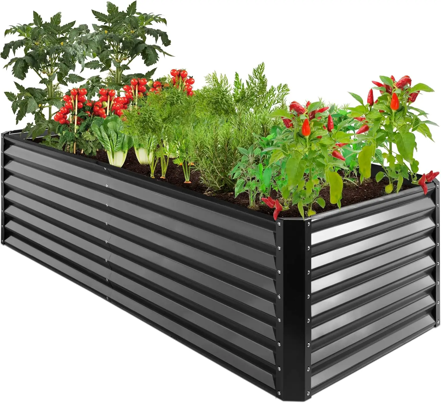 

Best Choice Products 8x4x2ft Outdoor Metal Raised Garden Bed Deep Root Planter Box for Vegetables Flowers Herbs Succulen