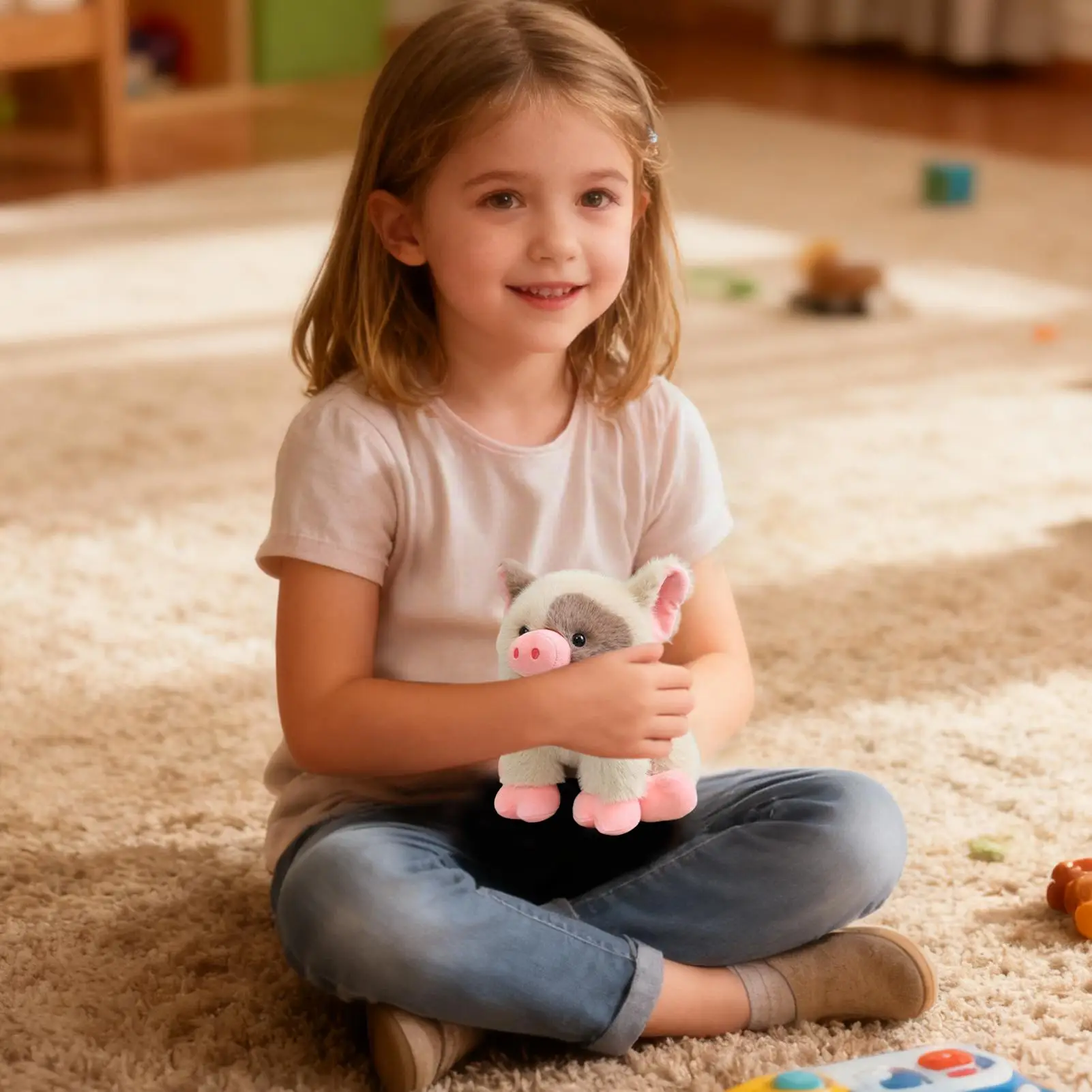 새로운 동물 시리즈 돼지 플러시 장난감 애니메이션 봉제 인형 귀여운 방 장식 사랑스러운 돼지 선물 어린이 생일 선물