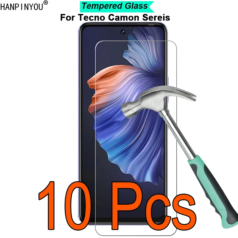 10 Pcs/Lot For Tecno Camon 20 19 Neo 18 18T 18i P  Pro 18P Premier 9H 2.5D Toughened Tempered Glass Film Screen Protector Guard