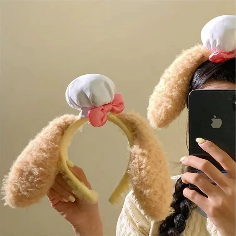 Kawaii سانريو أفخم عقال بلدي ميلودي سينامورول أنيمي لطيف الكرتون أفخم الأذن عصابة رأس إكسسوارات الشعر فتاة هدية الكريسماس #2