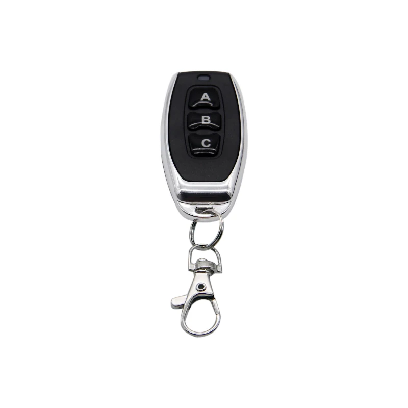 

433MHz Wireless Metal 3 Key Garage Door Duplicator Learning Code Key Fob Control DC 6V Universal Copy Auto Car Alarm System