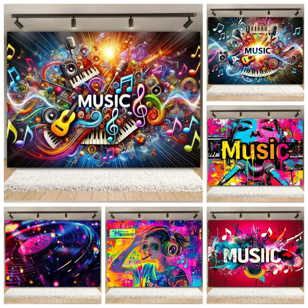

Disco Music Flash Stage Theme Party Photography Background, Adult Birthday Party, Home Decoration Photography Studio Background