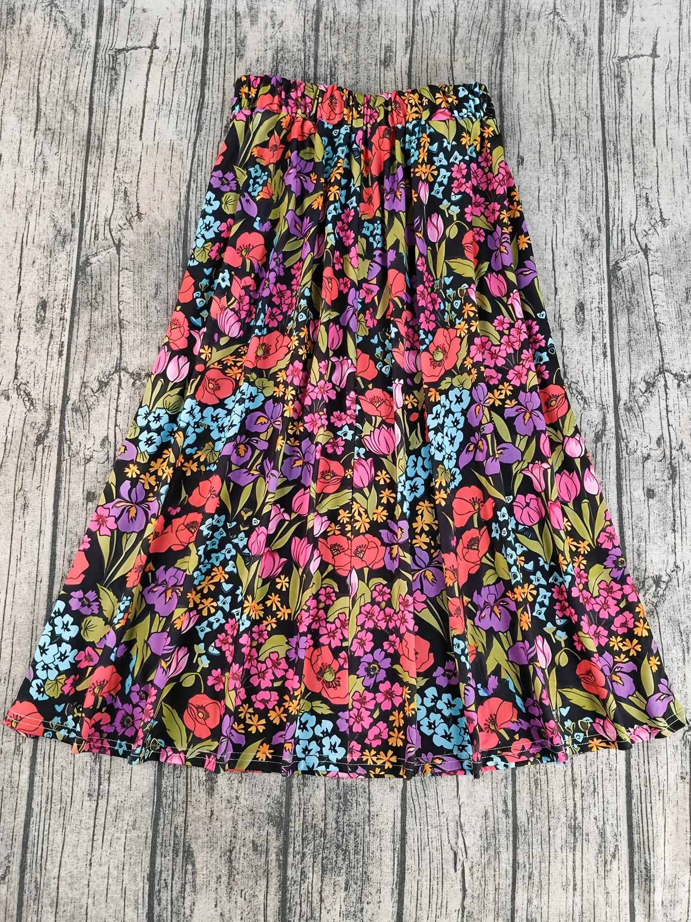 

Luxy Trio Plus Size Elegant Floral Print Skirt - Medium Stretch, All-Season Wear