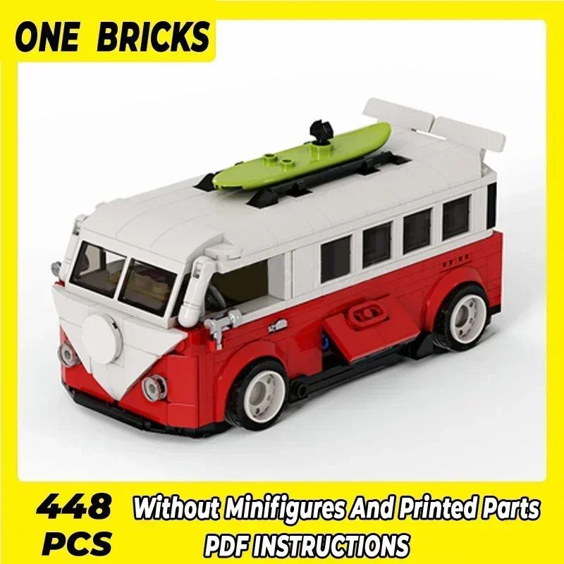 

Moc Building Bricks Модель городского автомобиля Классический T1 Кемпинговый автомобиль Технология Модульные блоки Подарки Рождественские игрушки Наборы «сделай сам» Сборка